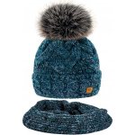 Fashionweek Luxusní zimní set čepice a komín WOOL-GAJA smaragdový – Hledejceny.cz