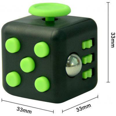 Mizoo Fidget Cube antistresová kostka černozelený – Zboží Dáma