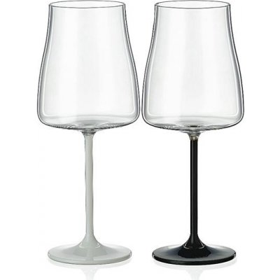 Crystalex Sklenice Black White stems 2 x 400 ml – Sleviste.cz