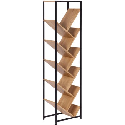 ModernHome SJ4027150TL Geometrický regál na knihy, 10 polic, světlý dub – Zboží Dáma
