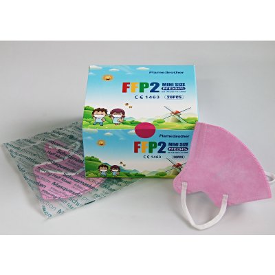 Ningbo dětské respirátory FFP2, růžová 20 ks