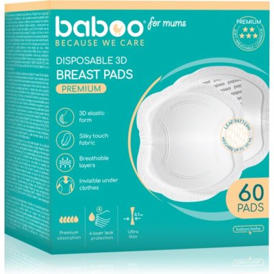 Baboo Ultra Slim Disposable Pads jednorázové vložky do podprsenky 60 ks – Zboží Dáma