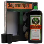 Jägermeister Party 35% 1,75 l (dárkové balení pumpička + 2 sklenice)