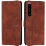 VSECHNONAMOBIL 55073 ART SMILE Peněženkový kryt se šňůrkou Sony Xperia 1 IV 5G hnědý – Zboží Živě