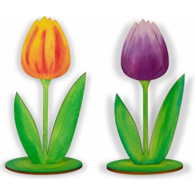 Dřevěný tulipán, nevybarvený Rozměr 20cm