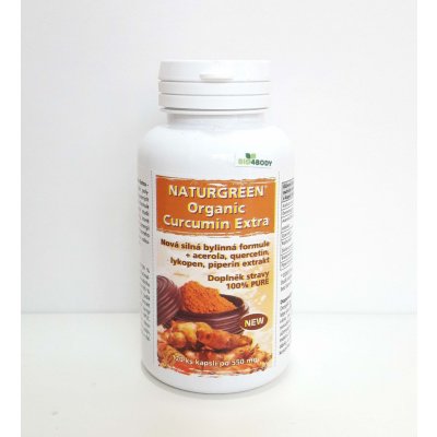 Naturgreen Organic Curcumin Extra+Piperin extrakt 120 vegan kapslí – Zbozi.Blesk.cz