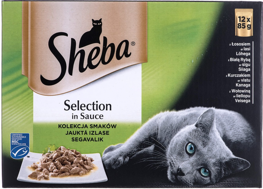 Sheba Selection in Sauce Mix příchutí 12 x 85 g