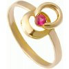 Prsteny Zlatnictví Zlatíčko zlatý prsten dva kroužky s červeným kamenem 050.00003