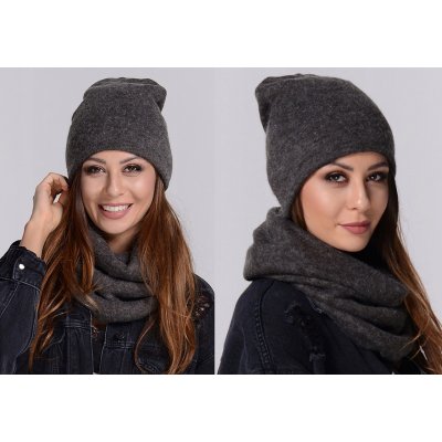 Fashionweek dámská čepice a šála cashmere touch Z-K6 grafitová – Hledejceny.cz