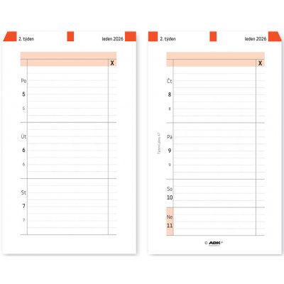 Formulář Týdenní plán A7 2026 53 listů – Zboží Živě