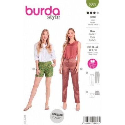 Střih Burda na dámské kalhoty a šortky číslo 6005 – Zboží Mobilmania