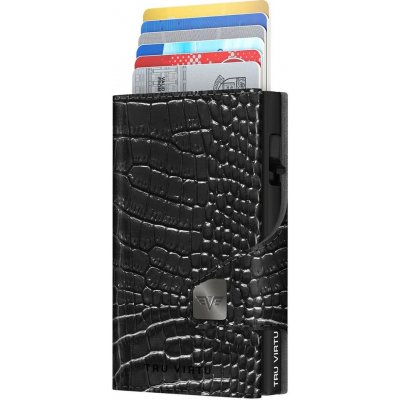 TRU VIRTU Wallet Click & Slide leather Croco Black