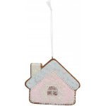 Závěsná dekorace růžová perníková chaloupka Frosted Ginger - 9*1*8 cm - Clayre & Eef – Hledejceny.cz