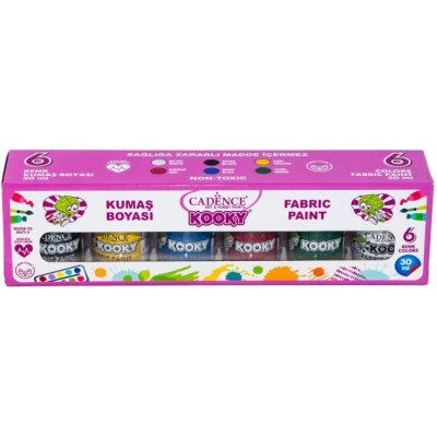 cadence Akrylové barvy na textil cadence Kooky 30 ml 6 barev pro děti – Zboží Dáma