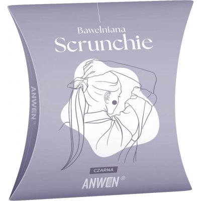 Anwen - Scrunchie - Černá bavlněná gumička – Zboží Dáma