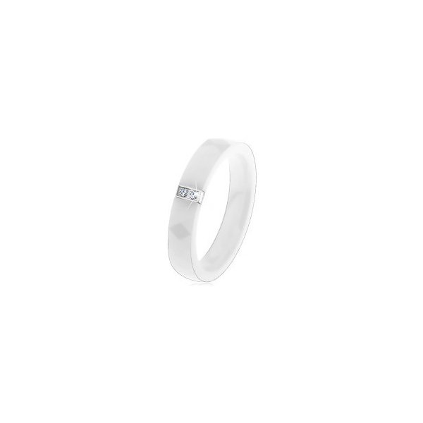 Bílý keramický prsten s broušeným povrchem ocelový obdélník se zirkony  AC16.22 od 273 Kč - Heureka.cz