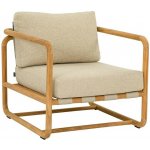 Apple Bee Nízké křeslo Dolce, Apple Bee, 75x78x67 cm, rám teak natural, pásový výplet Ecru, sedáky venkovní látka Olefin Cotton Flower – Hledejceny.cz