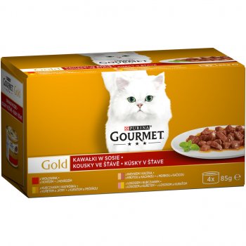 Gourmet Gold kousky masa ve šťávě 4 x 85 g