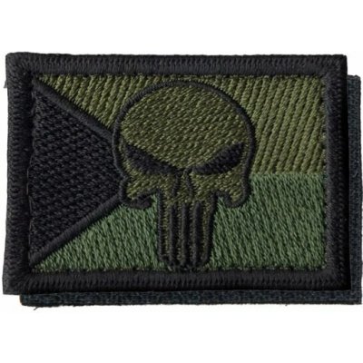 Nášivka: Vlajka Česká republika PUNISHER [55x38] [ssz] olivová | černá – Hledejceny.cz