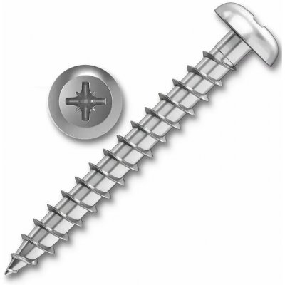 Univerzální vrut do dřeva, 3,0x016mm, PZ1, půlkulatá hlava, zinek bílý – Hledejceny.cz
