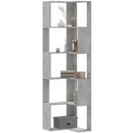 Rohová 5patrová knihovna betonově šedá 50x50x179 cm kompozit – Sleviste.cz