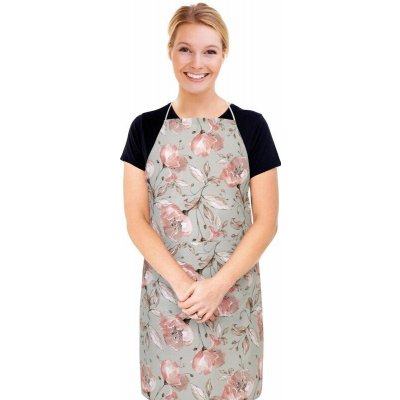 Bellatex Kuchyňská zástěra ADÉLA zástěra 67x84 cm Lilie losos šedá – Hledejceny.cz