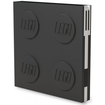 LEGO® čtvercový zápisník s gelovým perem Černý 15,9 x 15,9 cm