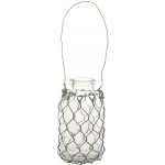 Závěsná skleněná dekorační vázička s drátkem Fil de Fer - Ø 5,5*10 cm - Chic Antique – Hledejceny.cz