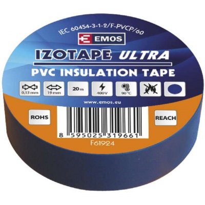 Emos F61924 páska izolační PVC 19 mm x 20 m modrá – Zboží Mobilmania