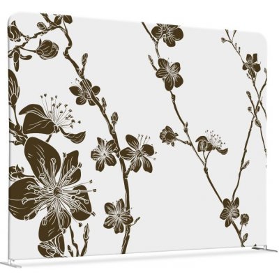 Jansen Display Potištěná látková dělící stěna 150-150 Oboustranný Japonské řešňové květy hnědé, 1500 x 1500 mm – Zboží Živě