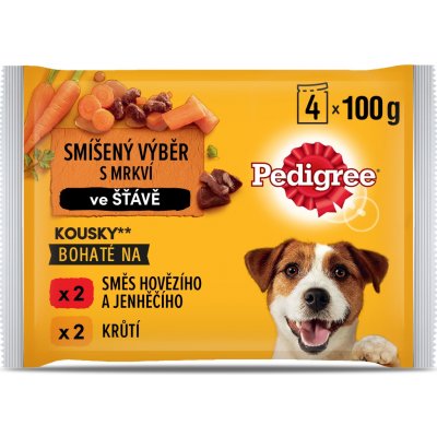 Pedigree masový výběr s mrkví ve šťávě 4 x 100 g – Sleviste.cz