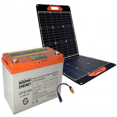 Ostatní Gelová baterie 100Ah + přenosný solární panel 100Wp