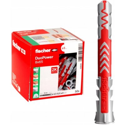 Fischer DUOPOWER 8x65 mm (balení 50 ks) - univerzální uzlovací hmoždinky, prodloužené – Zboží Mobilmania