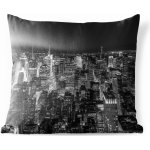 MuchoWow Vnější polštář Černobílé panorama New Yorku 50x50 – Zboží Mobilmania