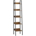 VASAGLE Knihovna industriální 33,8x30x170cm černá hnědá – Zboží Dáma