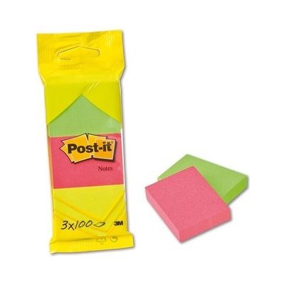 Bloček samolepicí 3M Post-it, 38x51 mm, 4 neonové barvy, 4x100 lístků – Hledejceny.cz
