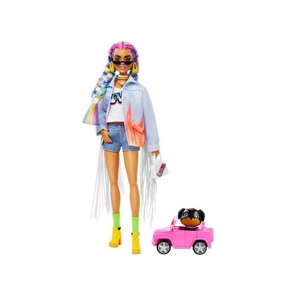 Barbie extra 5 duhový copánek pes v autíčku od 1 014 Kč - Heureka.cz