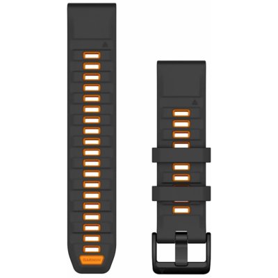 Garmin řemínek QuickFit 22, silikonový, Graphite/Spark Orange 010-13392-05 – Zboží Mobilmania