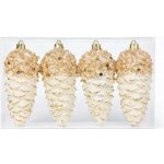 DECOLED Sada vánočních ozdob šišky 11 cm, plast IP44, k zavěšení, venkovní, balení 4 ks – Hledejceny.cz