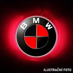 BMW svítící znak na kufr- LED podsvícené logo - červená - ČERVENÁ a ČERNÁ – Zboží Mobilmania