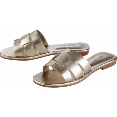 esmara dámské kožené pantofle zlatá – Sleviste.cz