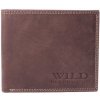 Peněženka Kožená peněženka Wild by Loranzo pánská tmavě broušený povrch 953 bez zapínání hnědá