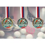 Akrylátová medaile Florbal Zlatá – Zboží Dáma