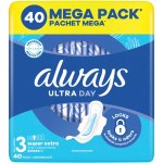Always Ultra Day & Night hygienické vložky vel. 3 s křidélky 40 ks – Zboží Mobilmania