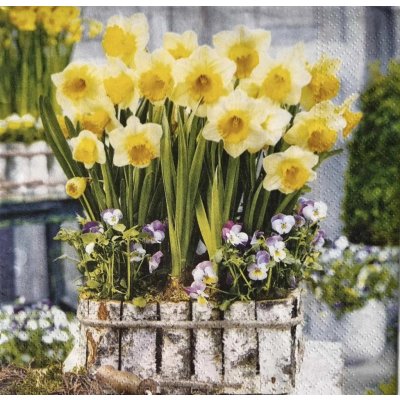 Ambiente ubrousek 33x33cm Narcisky v truhlíku – Hledejceny.cz