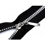 Prima-obchod Kostěný zip No 5 délka 60 cm čtvercové zuby, barva 1 (322) černá stříbrná – Hledejceny.cz