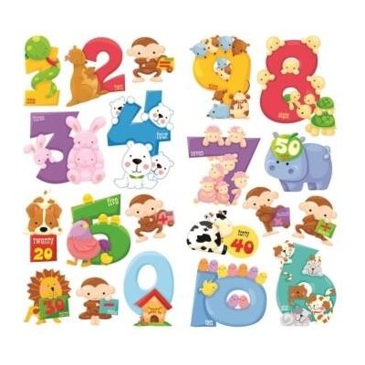 IMPOL TRADE Samolepky na stěnu dětská čísla SLK-6110 rozměr 2x 60 x 32 cm – Zboží Mobilmania