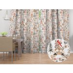 Biante Vánoční bavlněný závěs Sandra SA-709 Zimní pohádka zeleno-hnědá na bílém 150x260 cm – Hledejceny.cz