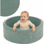 KiddyMoon Suchý bazén kulatý 90 x 30 manšestrový pro děti zelený – Zboží Dáma