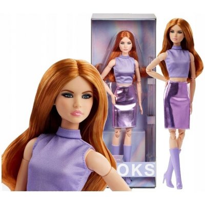 Mattel Barbie Looks rusovláska ve fialovém outfitu – Zboží Mobilmania